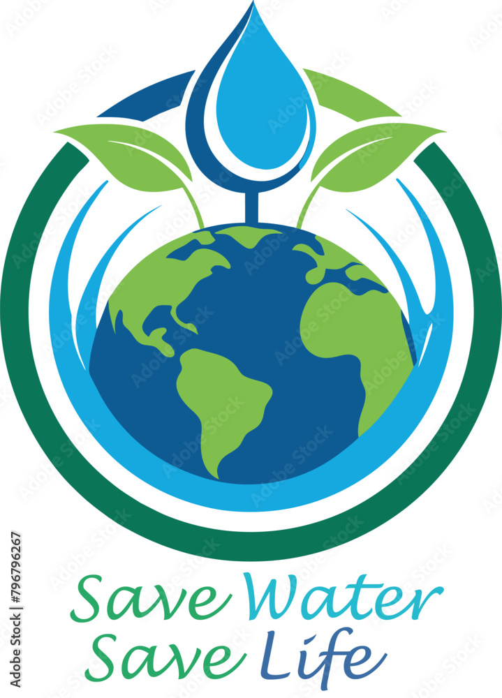 Save Water Day Vector  |  Save Water Poster |  Save Earth Day Vector