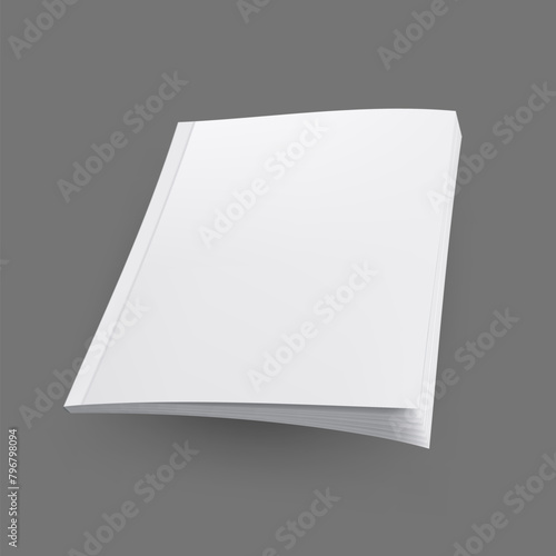 Flying Cover Of Clear Brochure Isolated On White