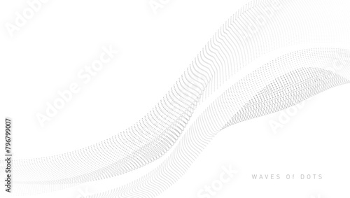 3D Dots Waves Pattern Gradient Curve Background
