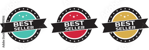 Set of badge best seller, best choice, best price, best quality. Vector illustration. EPS 10