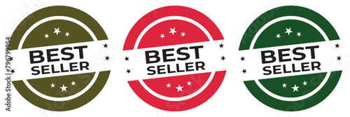 Set of badge best seller, best choice, best price, best quality. Vector illustration. EPS 10