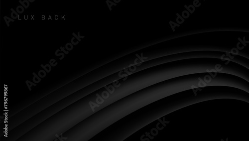 Abstract Luxury Black Background With Dark Waves