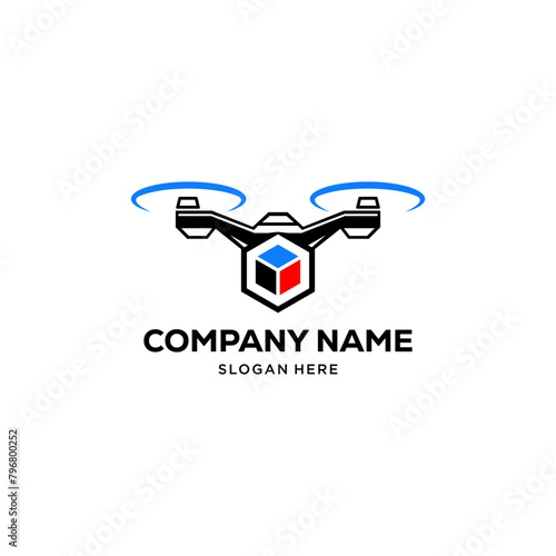 Drone Delivery Box Icon Design logo, design inspiration, vector