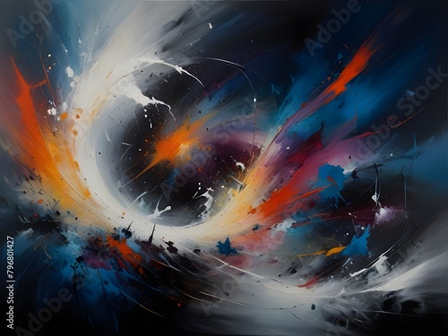 Captivating Chaos  Abstract Painting Depicting Tumultuous Upheaval and Harmonious Discord Generative AI