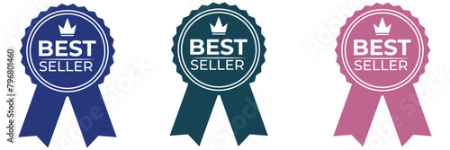 Set of badge best seller, best choice, best price, best quality. Vector illustration. EPS 10