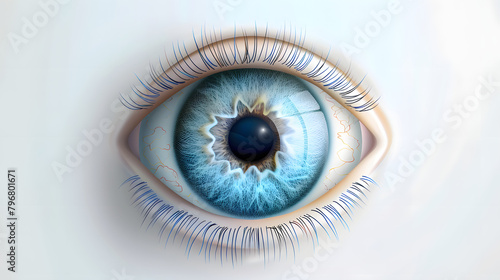 3D eye with vision for social change. Operating in an optometry center and emblem of vision care campaign. banner for website