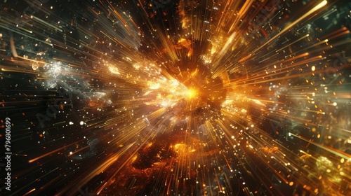 Abstract digital explosion representing the rapid growth and expansion of online content