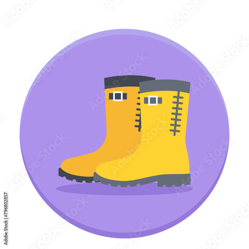 Steel toe work shoes concept, Occupational protective footwear vector icon design, Labor Day Symbol, 1st of May Sign,  International Workers Day stock illustration