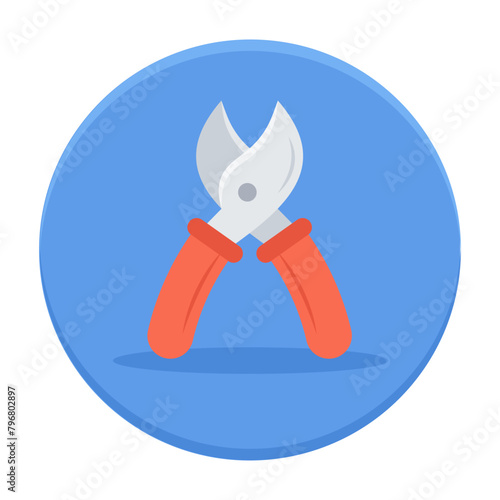 Pruning shears concept, secateurs or hand pruners vector icon design, Labor Day Symbol, 1st of May Sign,  International Workers Day stock illustration