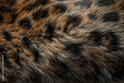 A close up of a cat s fur with a brown and black pattern. The fur is thick and fluffy  giving the impression of a warm and cozy texture. Concept of comfort and relaxation
