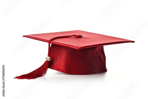 Graduation cap maroon white background intelligence.
