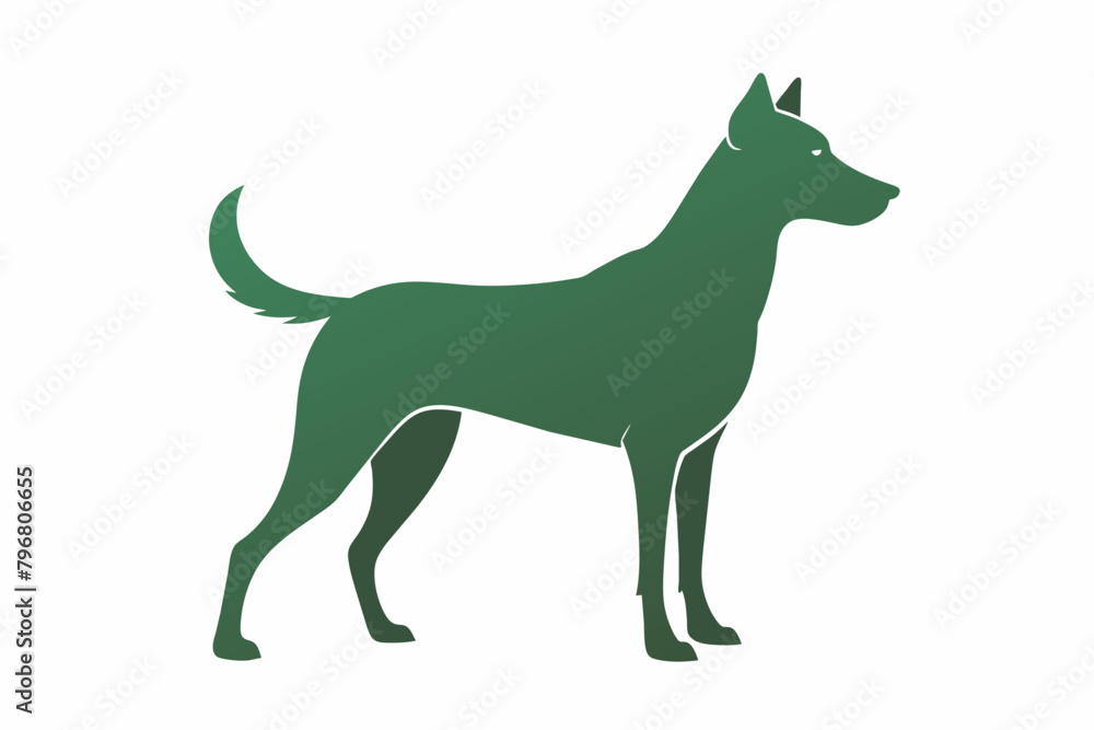black dog silhouette vector illustration on white background black dog silhouette vector illustration on white background