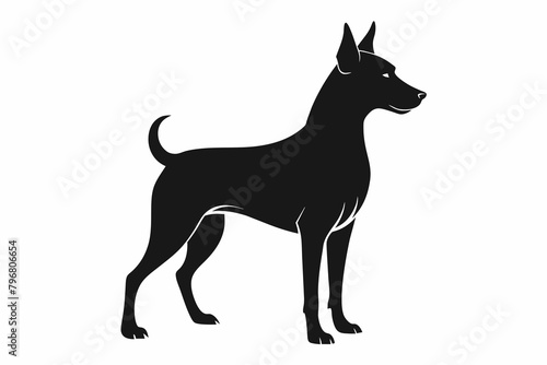 black dog silhouette vector illustration on white background