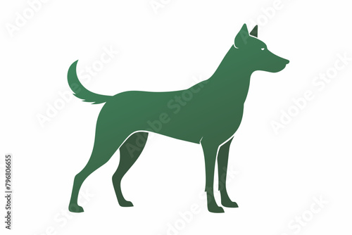 black dog silhouette vector illustration on white background