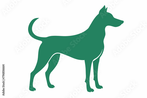 black dog silhouette vector illustration on white background