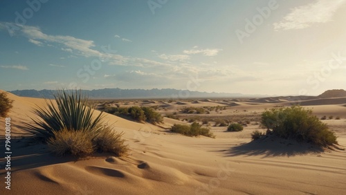 Landscape of natural dunes in the desert