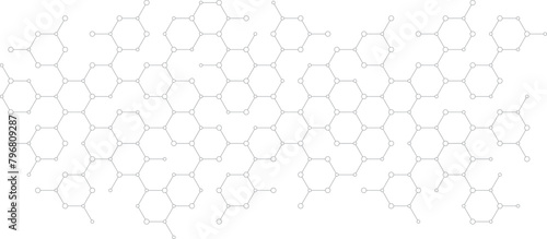 Geometric pattern from hexagons. Technology and science background. Molecular structure of chemical elements.