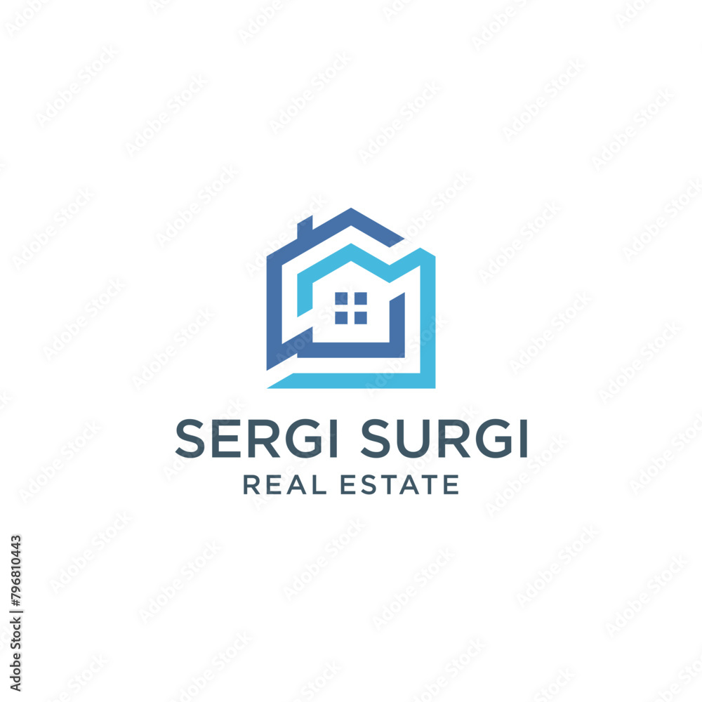 Creative modern real estate logo design template. inspiration for business of building, construction.
