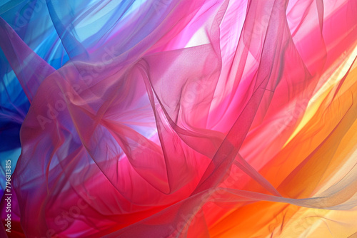 Translucent veils of color overlap, creating an inviting abstract background.