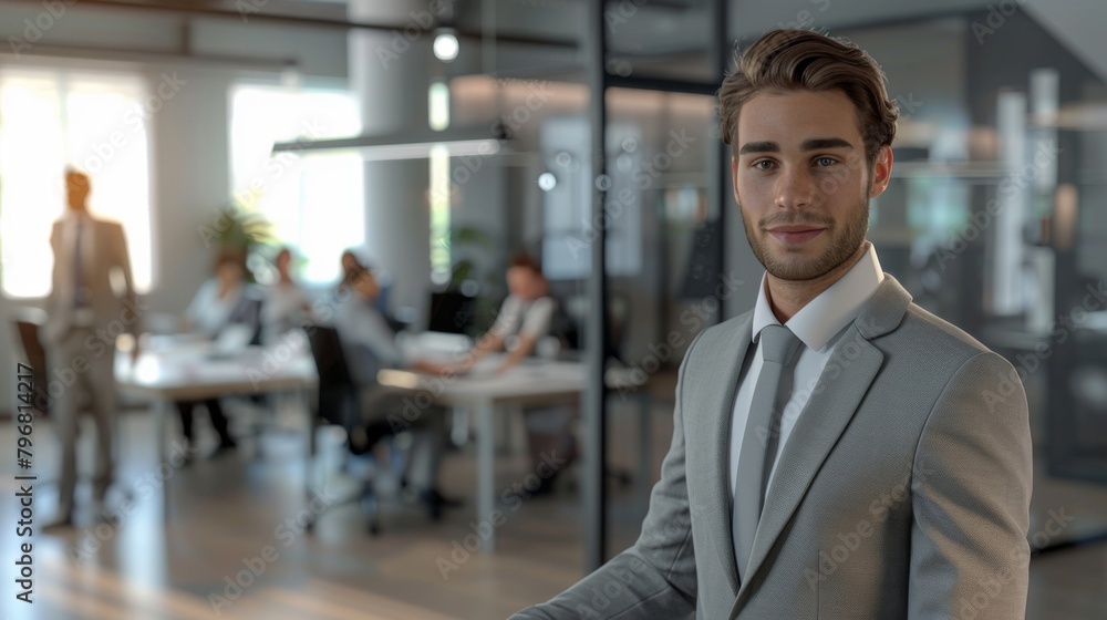 A Confident Man in Modern Office A Confident Man in Modern Office