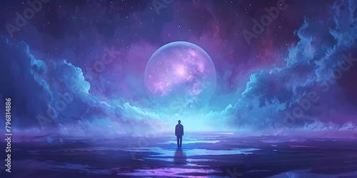 The Intrepid Traveler s Encounter with a Cosmic Enigma A Moment of Introspection and Awe in the Boundless Expanse photo