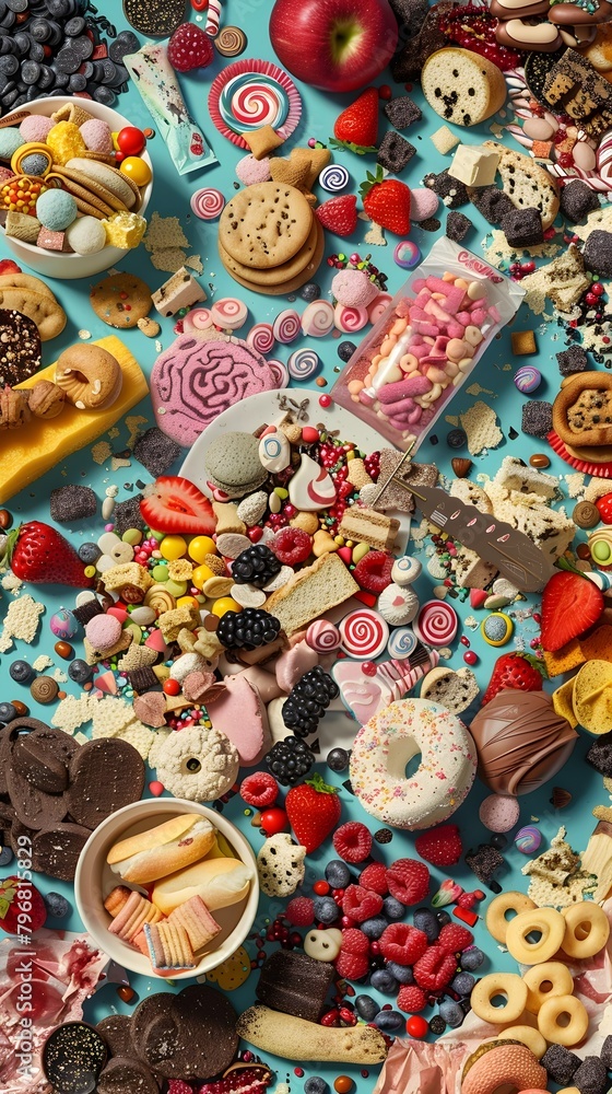 Digital Collage of Tempting Treats:A Scavenger Hunt for Delightful Surprises Digital Collage of Tempting Treats:A Scavenger Hunt for Delightful Surprises