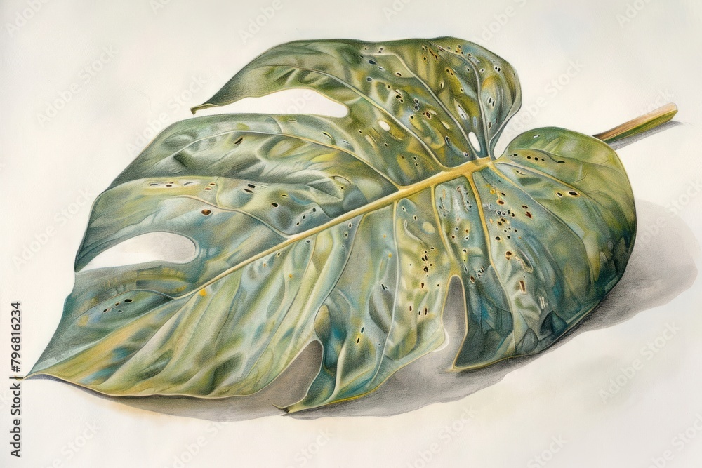 Naklejka premium Monstera epipremnoides blossom person tattoo.