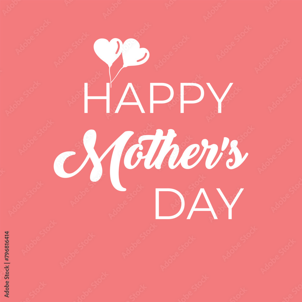 Happy Mothers day card with modern calligraphy Happy Mothers day card with modern calligraphy