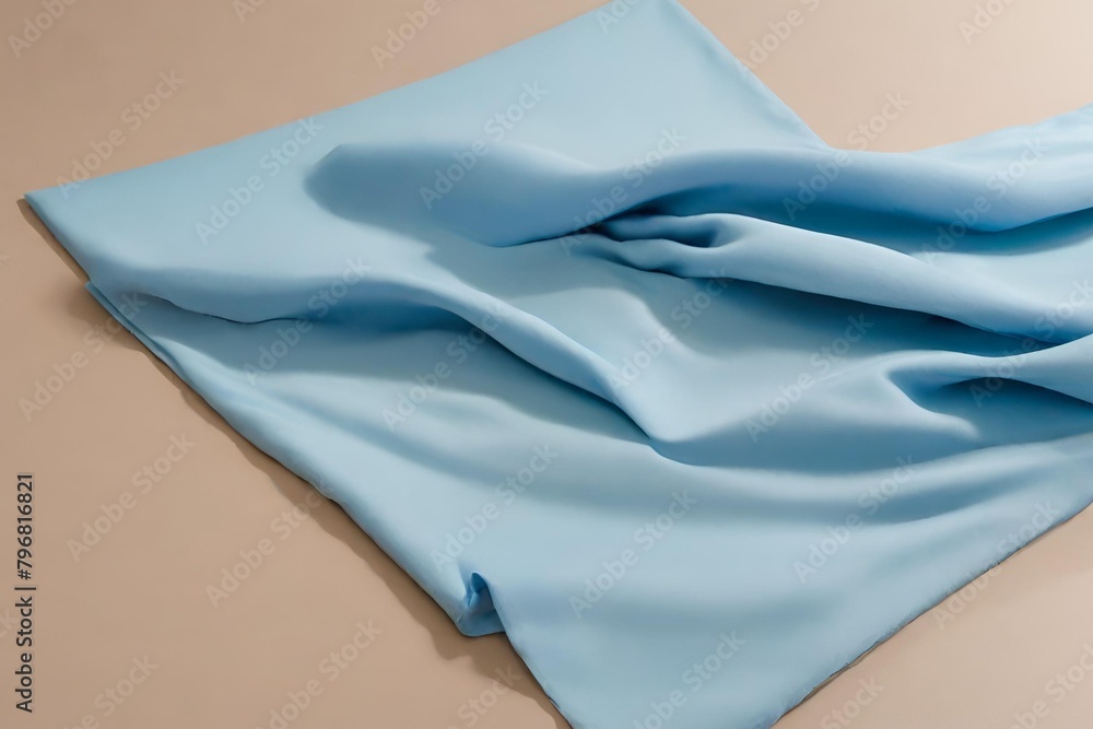 blue fabric with a white background