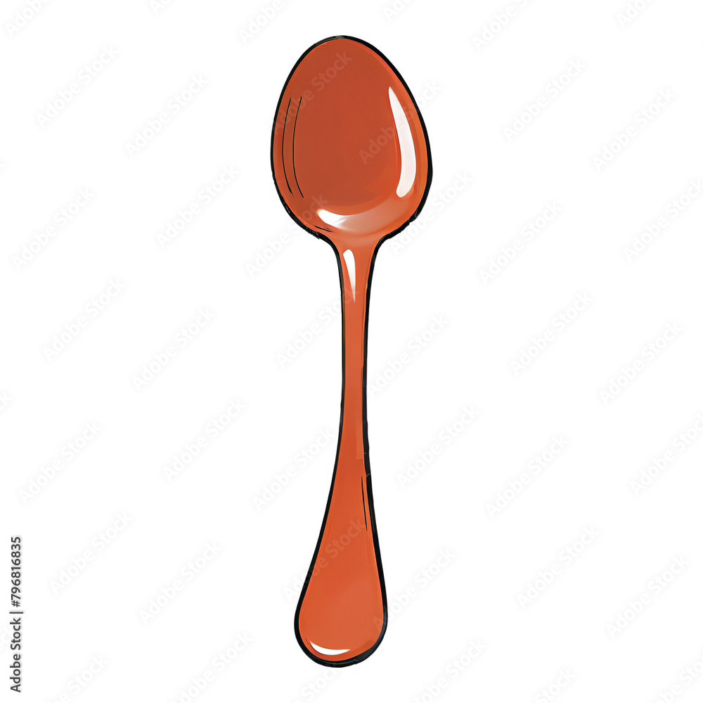 Spoon Hand Drawn Cartoon Style Illustration Spoon Hand Drawn Cartoon Style Illustration