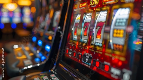 Vibrant casino slot machines close-up