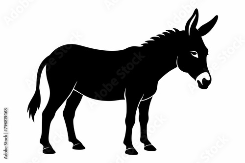 black donkey silhouette vector illustration on white background