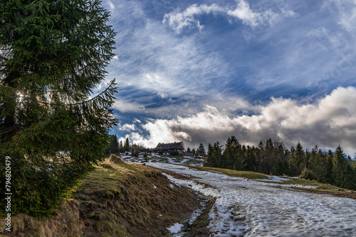 Przełom, Dunajec, zima ,góry ,Pieniny, Tatry, Giewont, Zakopane