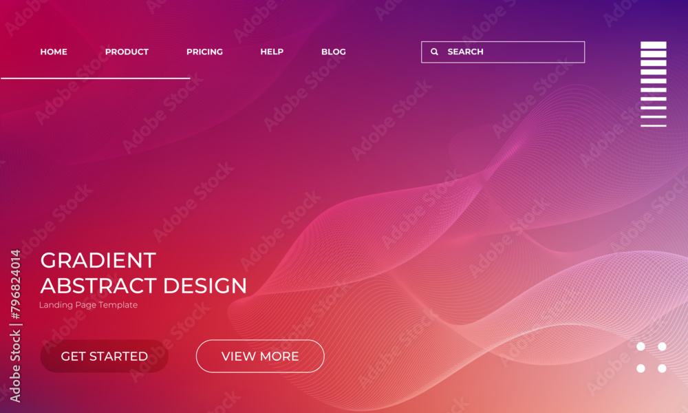 Dynamic Red and Purple Gradient Vector Landing Page Template Design