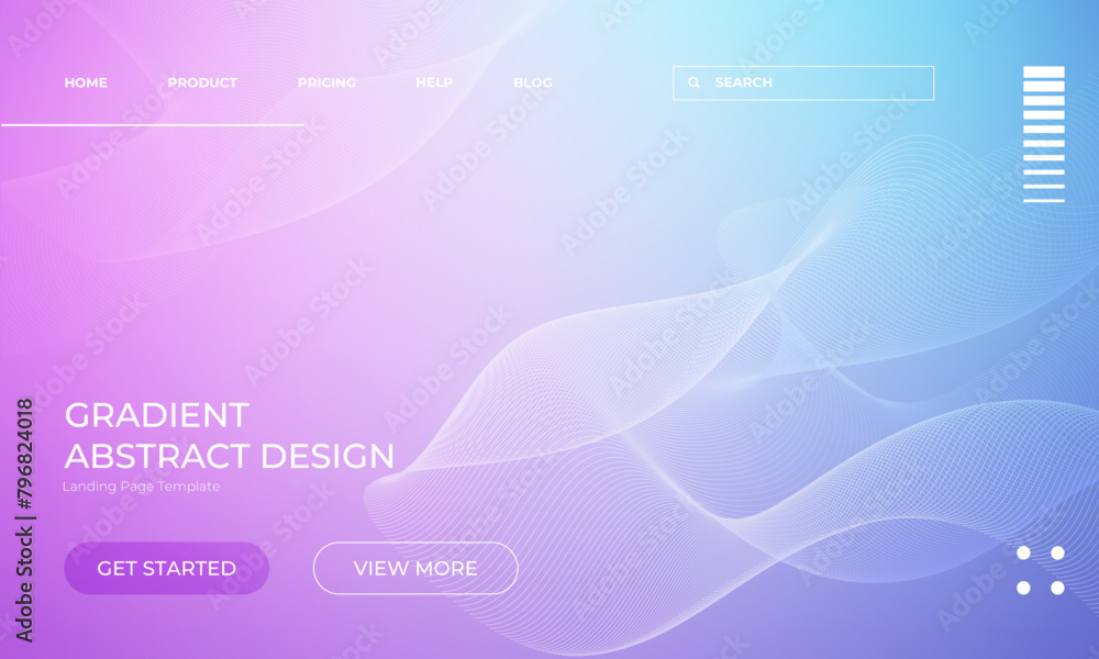 Light Purple and Blue Gradient Vector Landing Page Template with Abstract Texture Background