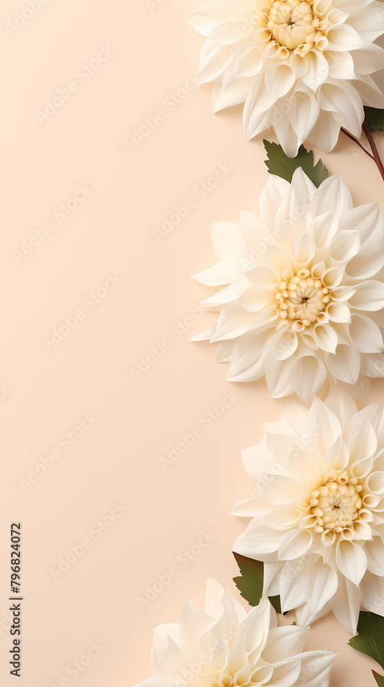 Beige background, flower decoration illustration