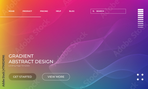 Colorful Rainbow Gradient Vector Background for Landing Page Design