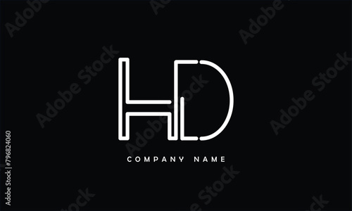 HD, DH, H, D Abstract Letters Logo Monogram