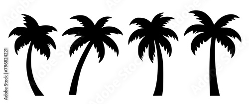 palm or coconut trees vector illustration set on white background. (eps). nature, relaxation, peace, luxury, elegance concept.  photo