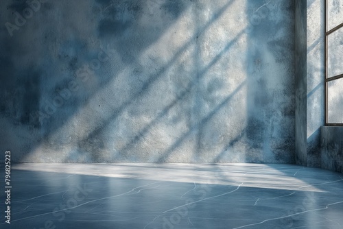 Blue shadows on a textured wall
