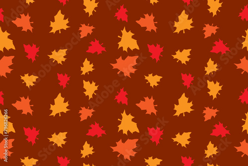 Many Falling Maple Leaves Pattern Background. Autumn. Vector Illustration. Spring Banner. Wallpaper