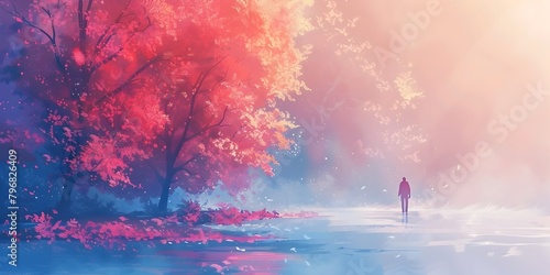 Enchanted Autumnal Landscape with Heat Sensitive Color Changing Palette of the Thermal Scene Painter