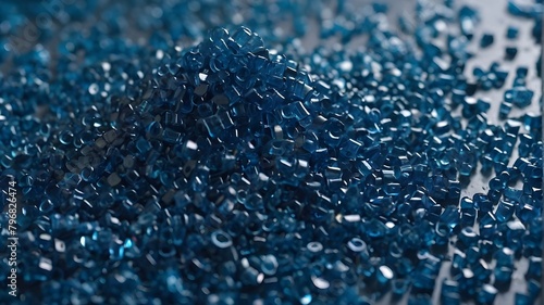 Blue plastic granules