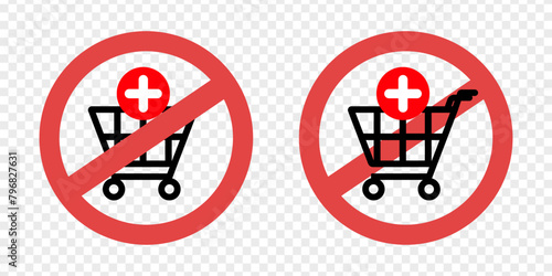 Not allowed to make a purchase. Not added to cart. No shopping. Forbidden online shopping