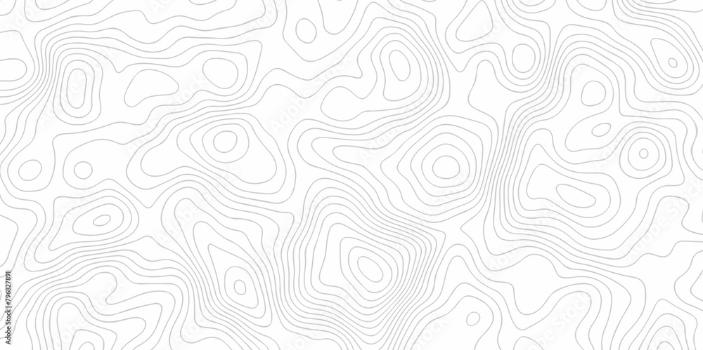 Vector geography landscape Topo contour map on white background, Topographic contour lines. Seamless pattern with lines Topographic map. Geographic mountain relief diagram line wave carve pattern.