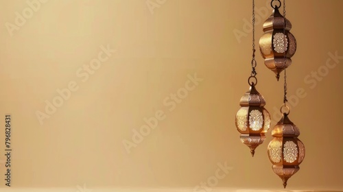 Islamic lantern background for muslim celebration day greetings