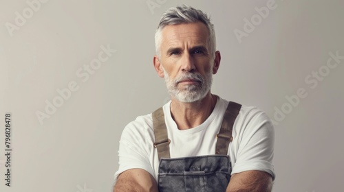 A Confident Man in Overalls photo