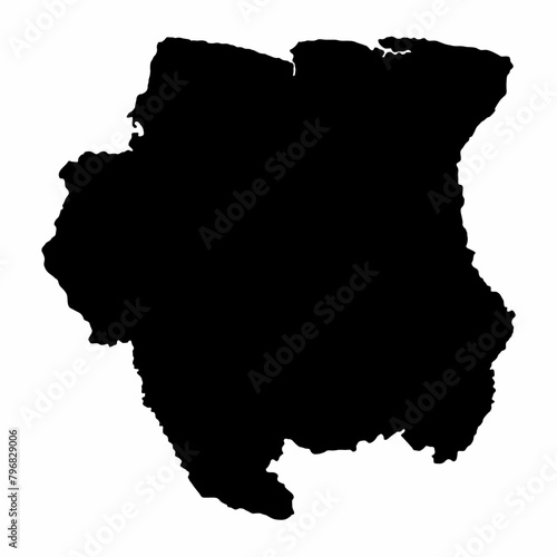 Suriname dark silhouette map