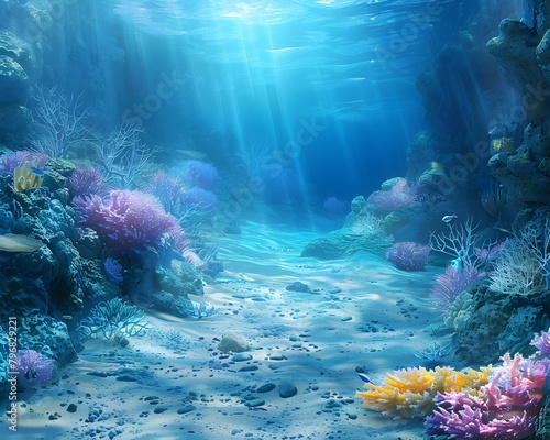 Dazzling Underwater Realm:A Vibrant Seascape of Coral,Light,and Otherworldly Wonders