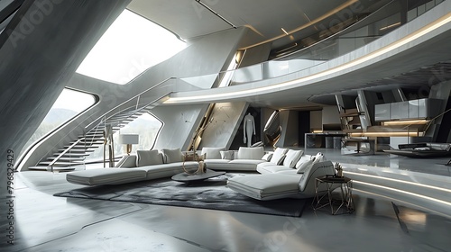 A Futuristic-Inspired Living Space Featuring Sleek Designs and Advanced Technology: Redefining Modern Comfort and Style